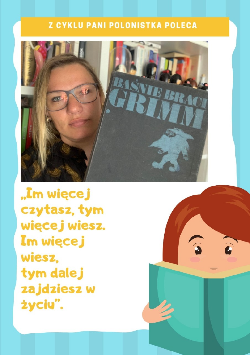 plakat akcji Pani polonistka poleca